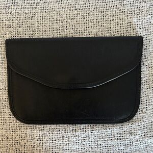 Michael Green Black Leather Wristlet clutch